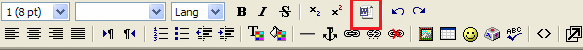 HTML editor toolbar